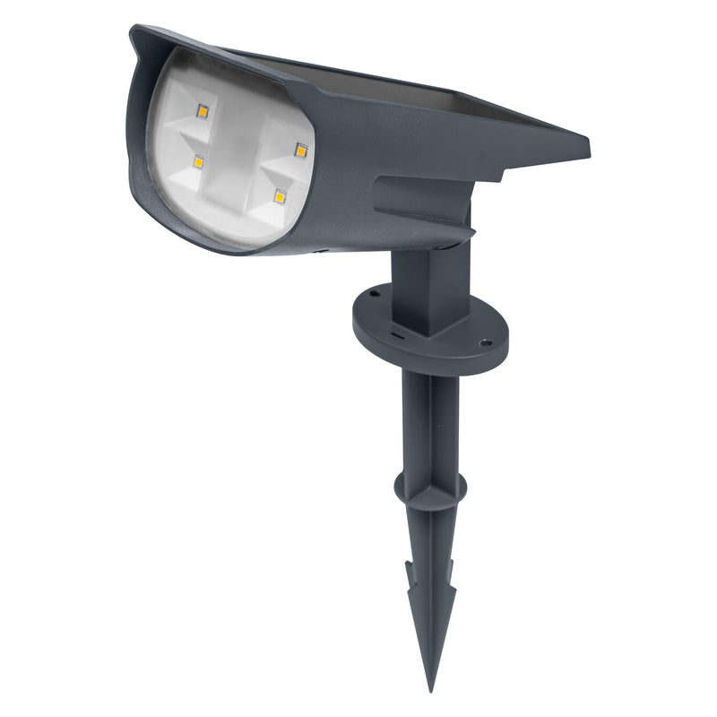 0.5W, 55lm, Endura Garden Solar Spot Wall + Spike RGB + White DARK GRAY, 3000K, IP44, IK03, Led Ulkovalaisin aurinkokennolla Osram