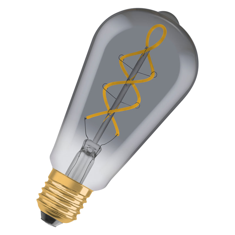 4W, 140lm, Vintage 1906 Edison Filament SMOKE, E27, 1800K, 64x143mm, LED Sisustuslamppu Osram