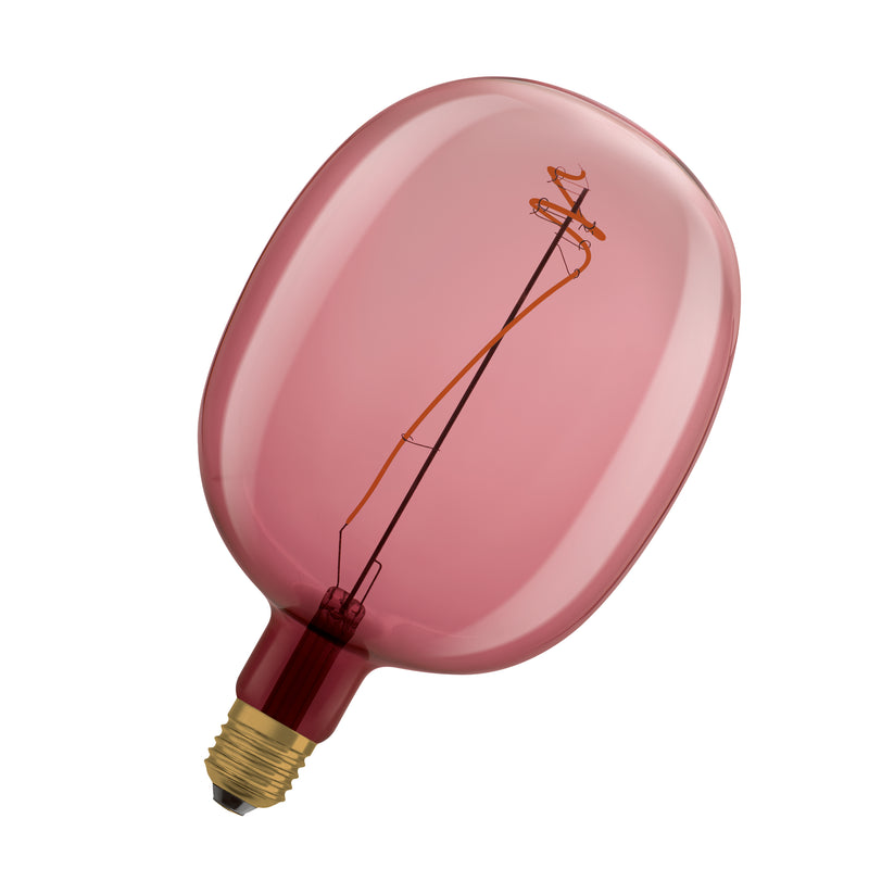 4.5W, 220lm, Vintage 1906 Ballon Filament Pink DIM, E27, 1600K, 170x270mm, LED Sisustuslamppu Osram