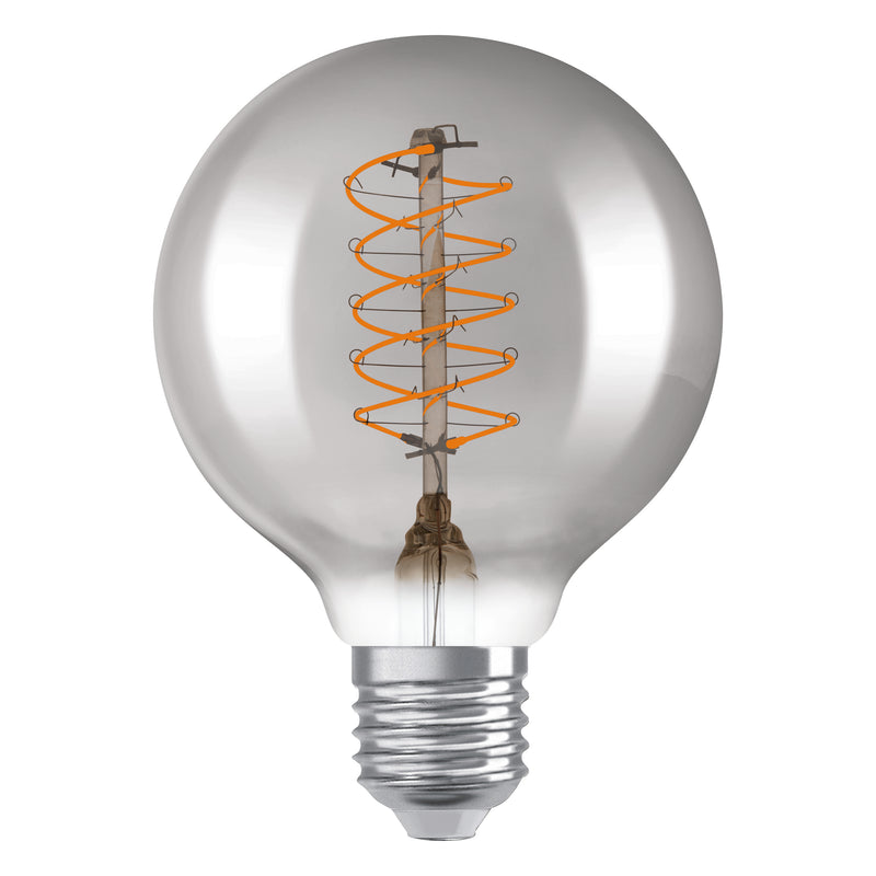 7.8W, 360lm, Vintage 1906 Globe Filament SMOKE DIM, E27, 1800K, 80x120mm, LED Sisustuslamppu Osram