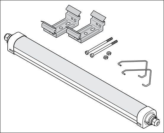 34W/50W, 4200/6100lm, Damp Proof Compact GEN 2, IP66, 4000K, 1500mm, LED Teollisuusvalaisin Ledvance