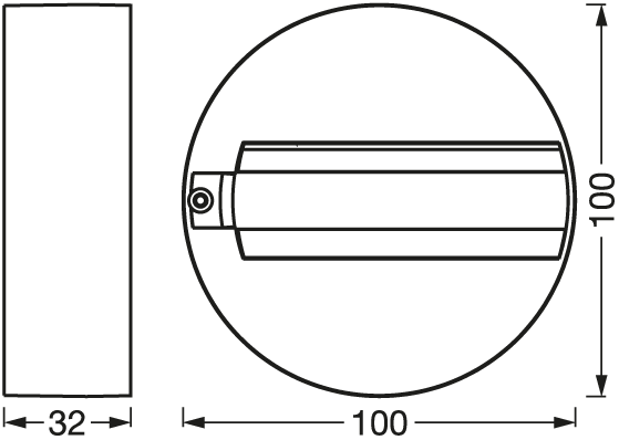 Tracklight Round Base, Kiskovalaisimen kattoadapteri Osram