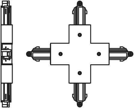 Tracklight Cross Connector, 18x172mm, 4 osainen Kiskoliitin Osram