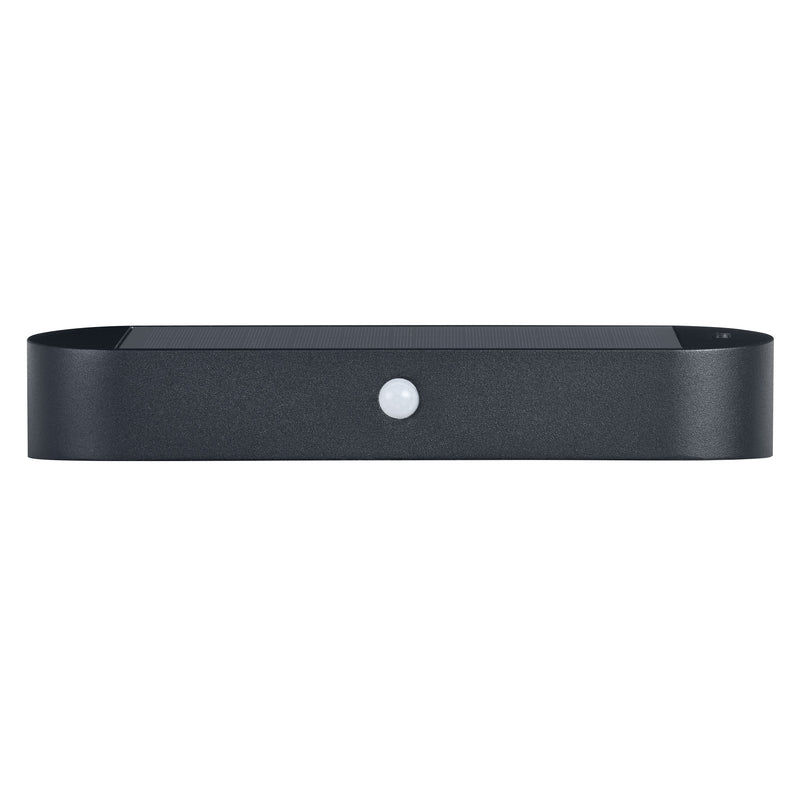 6W, 540lm, Endura Style Solar Oval Wall Sensor BLACK, IP44, 125x340mm, LED Outdoor wall light with solar cell Osram