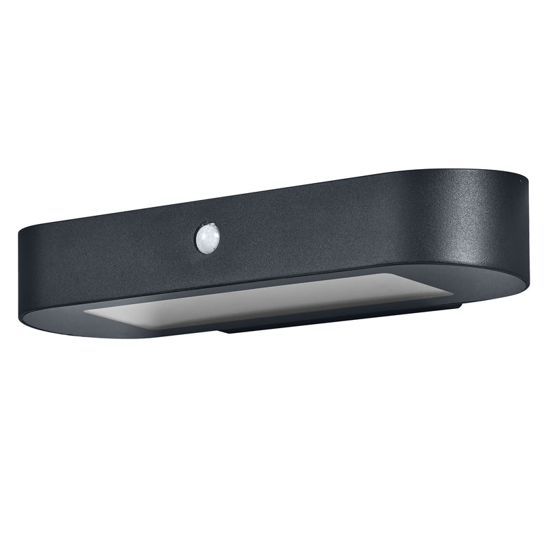 6W, 540lm, Endura Style Solar Oval Wall Sensor BLACK, IP44, 125x340mm, LED Outdoor wall light with solar cell Osram