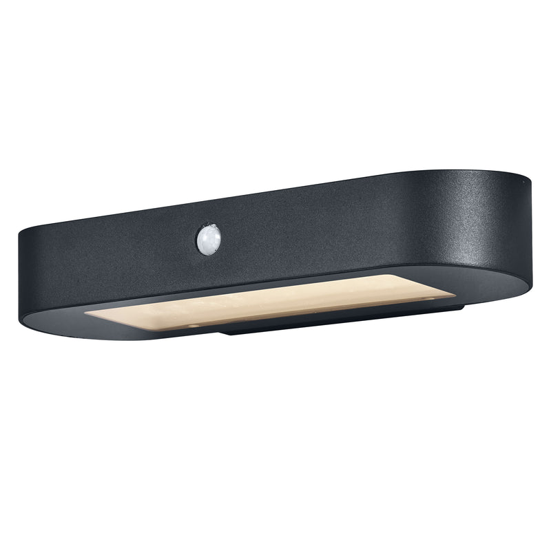 6W, 540lm, Endura Style Solar Oval Wall Sensor BLACK, IP44, 125x340mm, LED Outdoor wall light with solar cell Osram
