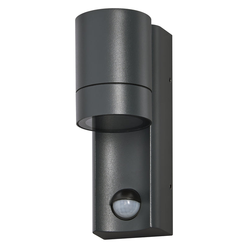 Endura Classic Isidor Wall Sensor DARK GRAY, GU10, IP65, IK05, Ulkoseinävalaisinrunko liike- ja päivänvalotunnistimella Osram