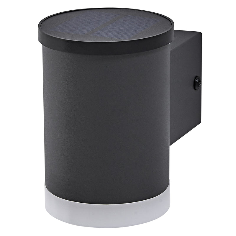 0.5W, 50lm, Endura Style Solar Wall Oxford DARK GRAY, 3000K, IP44, IK03, LED Outdoor Wall Luminaire with Solar Panel Osram