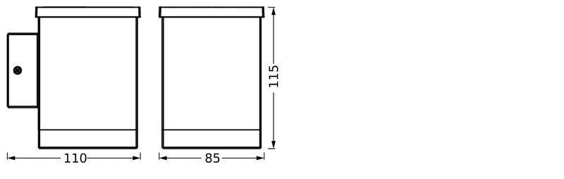 0.5W, 50lm, Endura Style Solar Quadro Wall DARK GRAY, 3000K, IP44, IK03, Led Ulkoseinävalaisin aurinkokennolla Osram