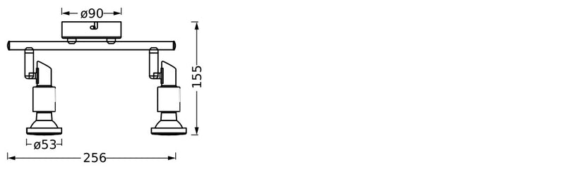 6.8W, 460lm, LED Spot DIM, 2xGU10, 2700K, IP20, IK06, 90x256mm, LED Kohdevalaisin Osram