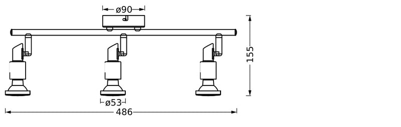 10,2W, 690lm, LED-Strahler DIM, 3XGU10, 2700K, IP20, IK06, 90x486mm, LED-Strahler Osram