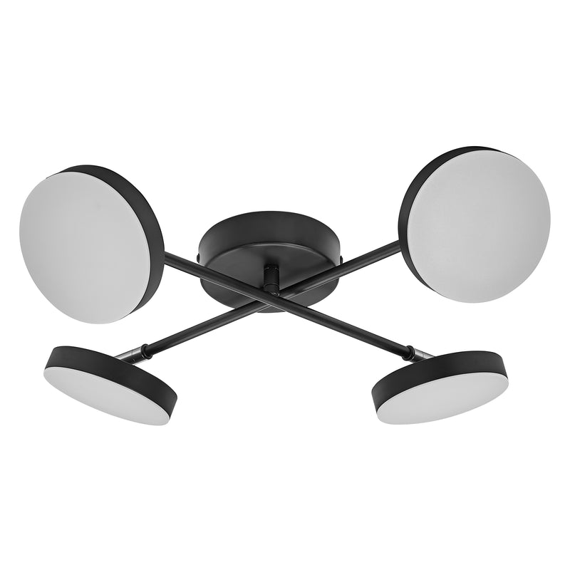 21W, 1120lm, Decor Spot Moon 4Spot Cross SCHWARZ, 3000K, IP20, IK03, 92x482mm, Dekorative LED-Deckenleuchte Osram