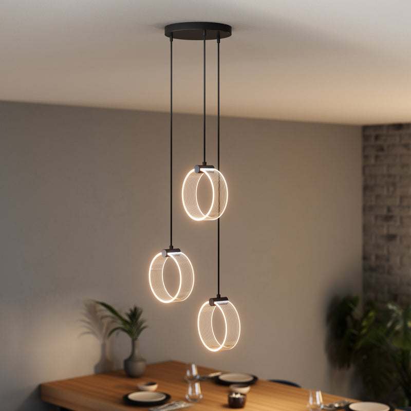 20W, 1300lm, Decor Circle 3xPendant PL Click CCT, 3000K/4200K/6500K, IP20, 200x1210mm, Sisustuksellinen LED Kattovalaisin Osram