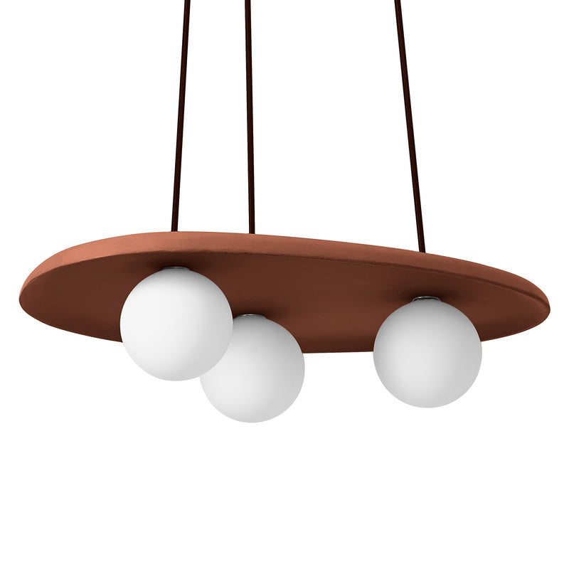 Decor Clay Nest Pendelleuchte BRAUN, 3X9G, IP20, IK03, 385x1500mm, Dekorative Deckenleuchte Osram