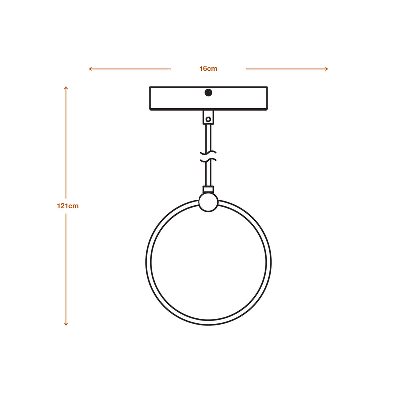8W, 370lm, Decor Circle 1xPendant PL Click CCT, 3000K/4200K/6500K, IP20, 150x1210mm, Dekorative LED-Deckenleuchte Osram