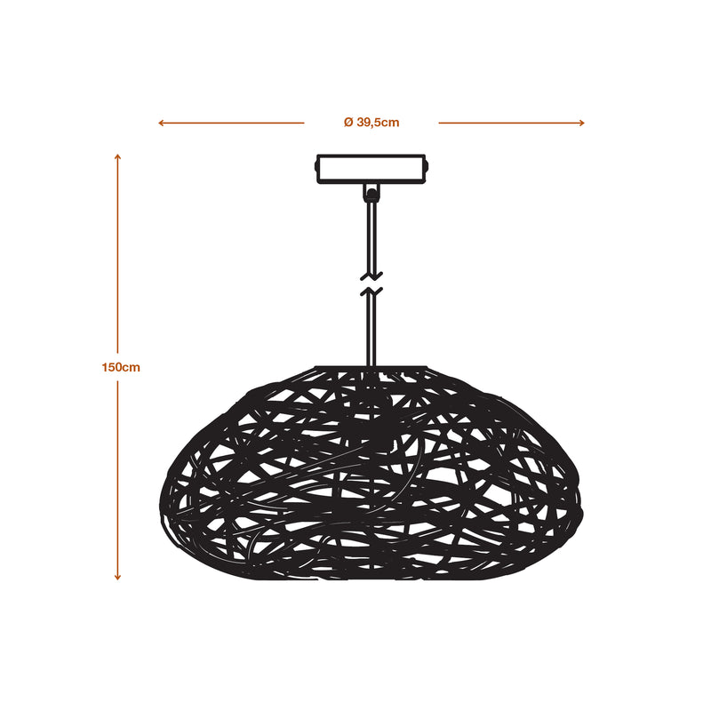 Dekorpapier-Hängeleuchte DROP BEIGE, E27, IP20, IK03, 395x1500mm, dekorative Deckenleuchte Osram