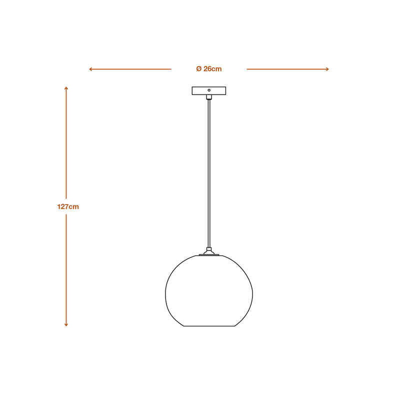 Dekorative Papp-Kugel-Pendelleuchte BRAUN, E27, IP20, 260x1270mm, Dekorative Deckenleuchte Osram