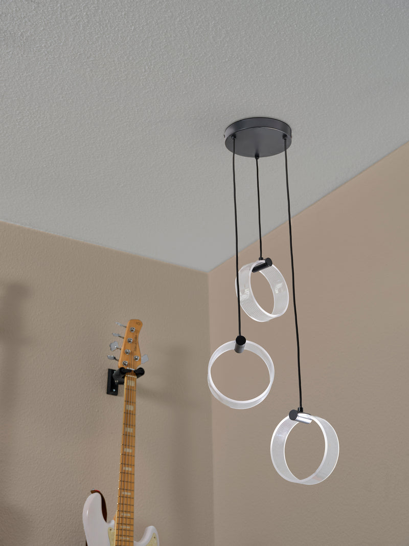 20W, 1300lm, Decor Circle 3xPendant PL Click CCT, 3000K/4200K/6500K, IP20, 200x1210mm, Sisustuksellinen LED Kattovalaisin Osram