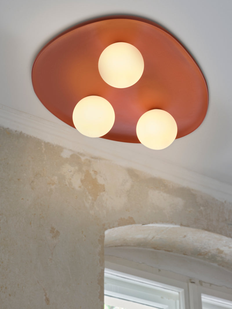 Decor Clay Nest Deckenleuchte BRAUN, 3XG9, IP20, IK03, 385x500mm, Dekorative Deckenleuchte Osram