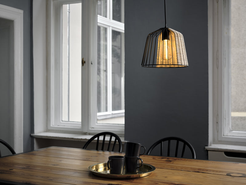 Decor Cage Bell Pendant BLACK, E27, IP20, 260x1265mm, Sisustuksellinen kattovalaisin Osram