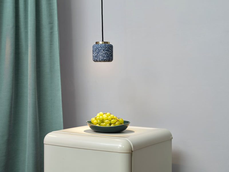 Decor Terrazzo Ball Pendelleuchte BLAU, GU10, IP20, 100x1500mm, Dekorative Deckenleuchte Osram