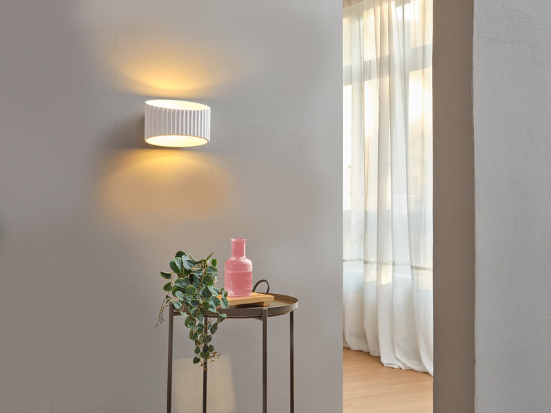 Decor Plaster Band Wandleuchte 345 WEISS, E27, IP20, IK03, 136x345mm, Dekorative Wandleuchte Osram