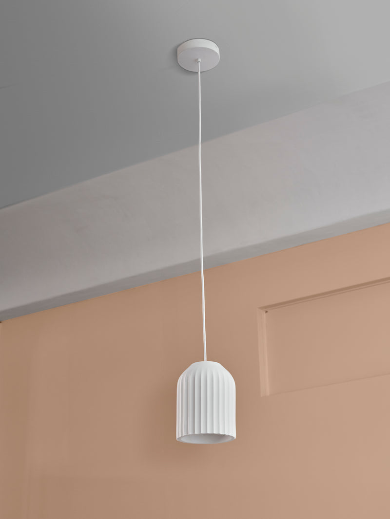 Decor Plaster Routes Pendelleuchte 150 WEISS, E27, IP20, IK03, 150x1200mm, Dekorative Deckenleuchte Osram