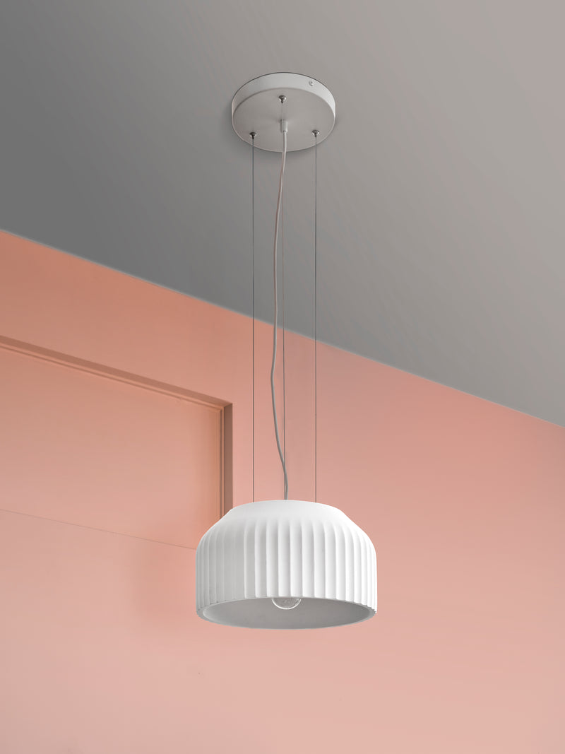 Decor Plaster Routes Pendelleuchte 300 WEISS, E27, IP20, IK03, 300x1200mm, Dekorative Deckenleuchte Osram