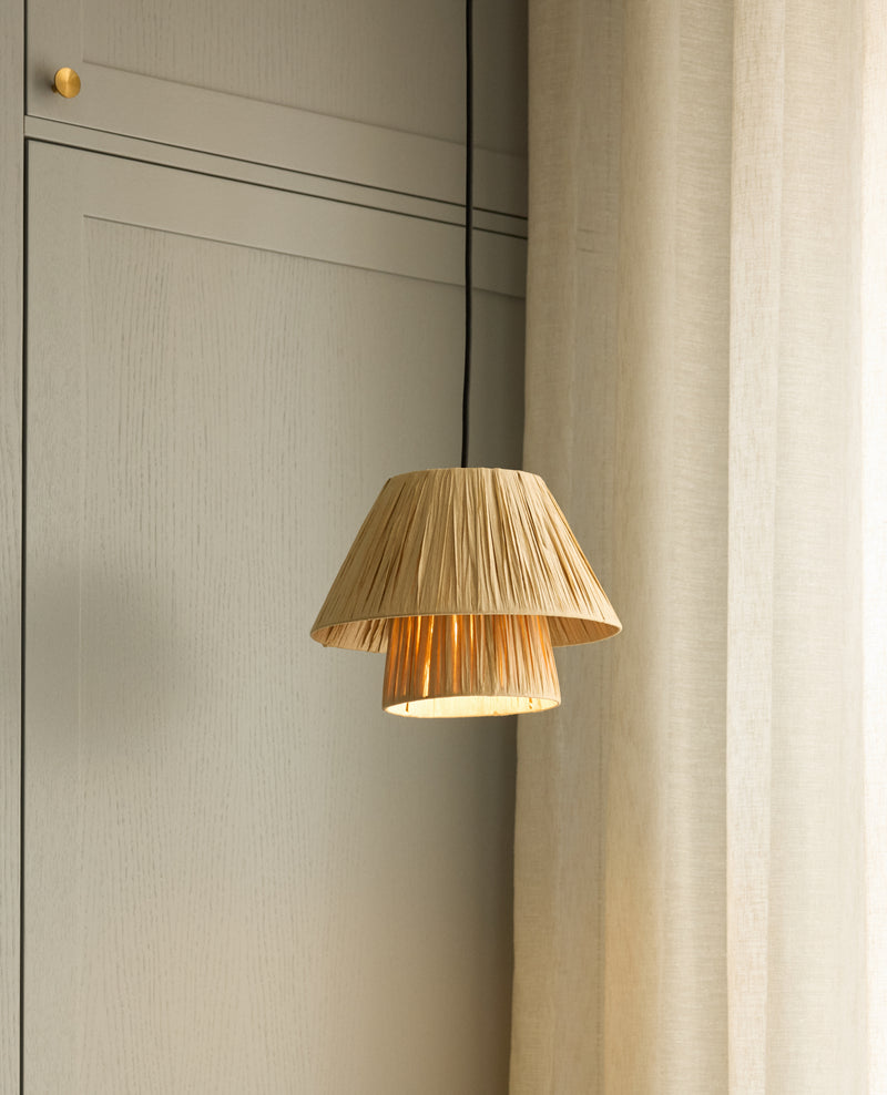 Decor Bamboo Paper Hut Pendelleuchte 280 BRAUN, E27, IP20, IK03, 280x1200mm, Dekorative Deckenleuchte Osram