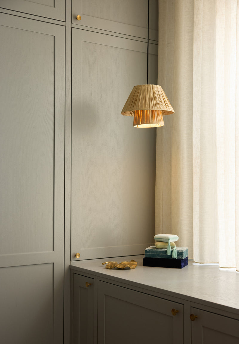Decor Bamboo Paper Hut Pendelleuchte 280 BRAUN, E27, IP20, IK03, 280x1200mm, Dekorative Deckenleuchte Osram