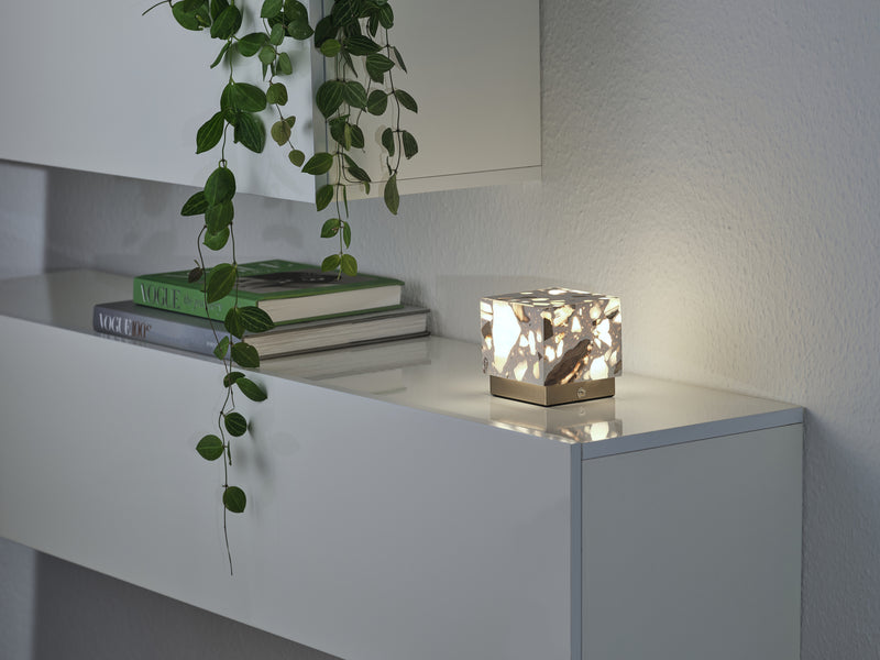 2W, 40lm, Decor Gleam Table Touch CCT DIM WEISS, 2700K/3300K/4500K, IP20, 100x97mm, Dekorative LED-Tischleuchte Osram
