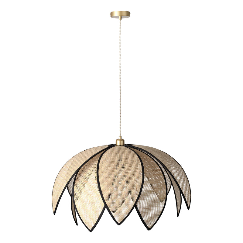 Dekorative Rattan-Lotus-Pendelleuchte BEIGE, E27, IP20, 670x1465mm, Dekorative Deckenleuchte Osram