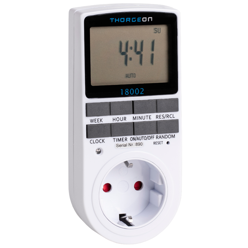 Digitaalinen ajastinpistorasia 24/7h, 16A, 3680W Thorgeon