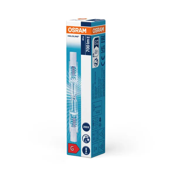 Osram Haloline halogen lamp R7s 230V 48W 750lm 2900K – 12×78mm double-ended tube