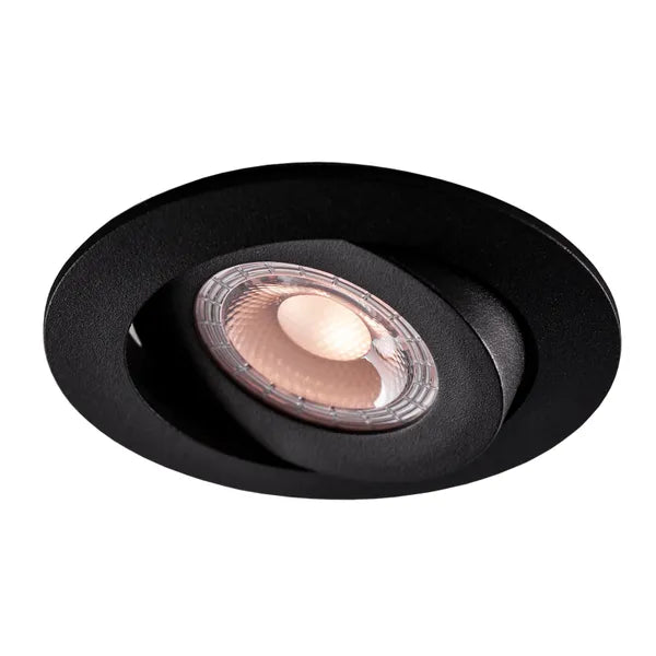 6W, 427lm, Halux Slim Downlight, Dim to Warm, 2100-2700K, IP44, IK04, 31x85mm, Musta LED alasvalo Thorgeon