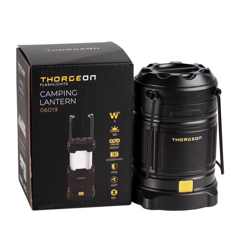 5W, 200lm, Camping Lantern IPX5, 2x1200mAh, LED retkilyhty Thorgeon