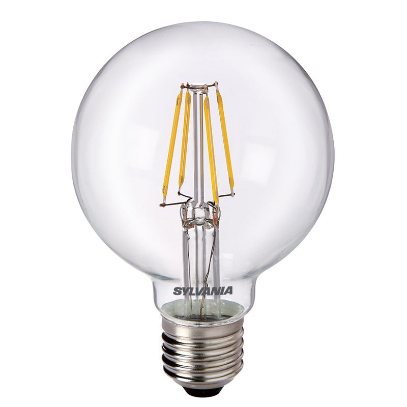 6W, 640lm, ToLEDo Retro Globe G80, E27, 2700K, 80x122mm, LED-Lampe Sylvania