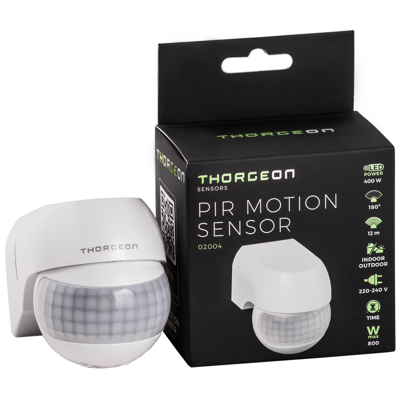 PIR Motion Detector 12m MAX 800W IP44 Thorgeon
