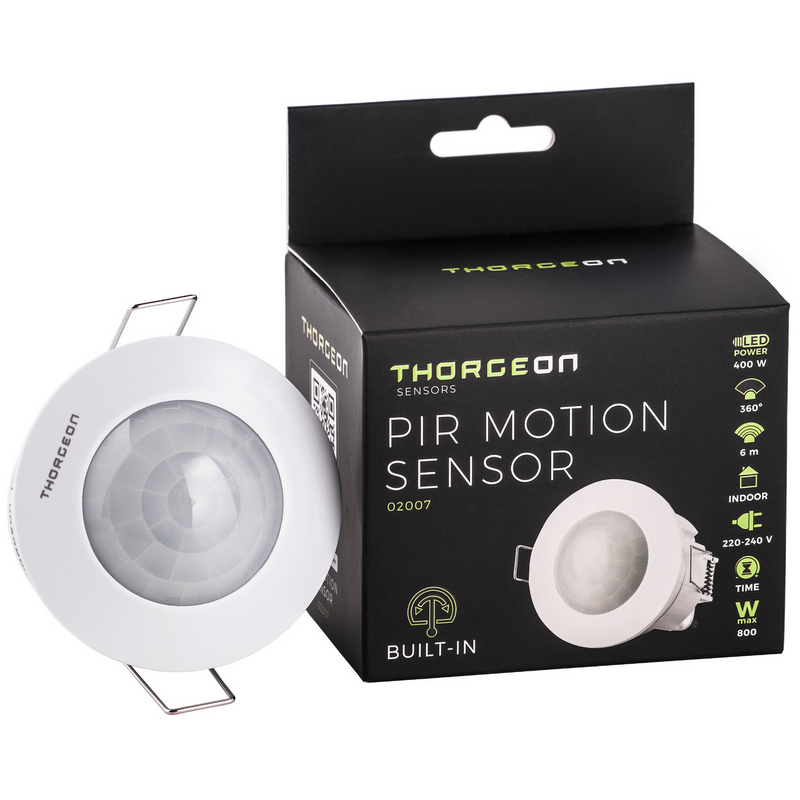 Unterputz-PIR-Bewegungsmelder 6m MAX 800W IP20 Thorgeon