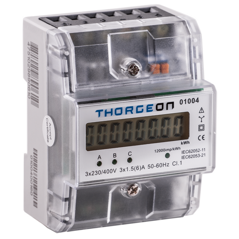 3-Phasen-Energiezähler für DIN-Schienenmontage 6A Thorgeon