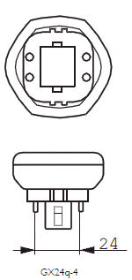 42W, 2060lm, GX24q-4 4P, 44x168mm, Pistokantalamppu Patron