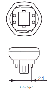 18 W, 1200 lm, GX24q-2 4P, 44x112 mm, Kompaktleuchtstofflampe Patron
