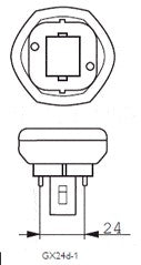 13W, 850lm, GX24d-1 2P, 44x109mm, Plug-in lamp Patron