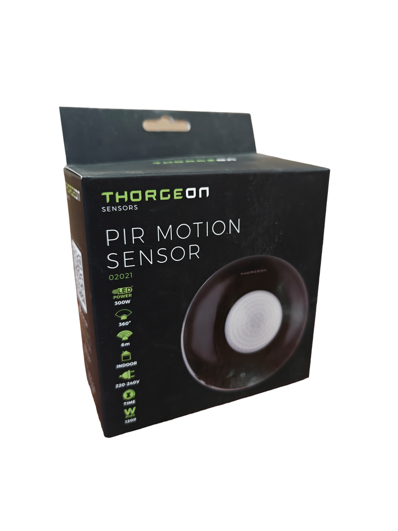 PIR-Bewegungsmelder 6m MAX 1200W IP20 Schwarz Thorgeon