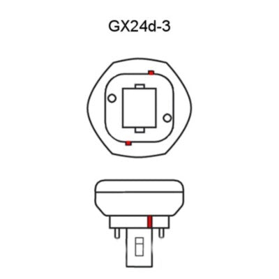 26W, 1800lm, GX24d-3 2P, 44x135mm, Plug-in lamp Patron