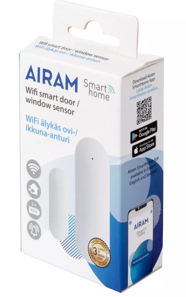 Airam Smarthome Tür- und Fenstersensor – WLAN, batteriebetrieben, Android/iOS