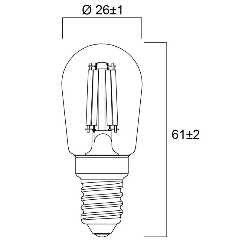 2,5 W, 250 lm, ToLEDo Retro Pygmy, E14, 2700 K, 26x61 mm, Sylvania LED-Lampe