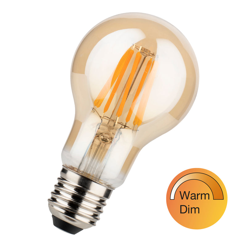 4,5 W, 370 lm, WarmDim, A60, E27, 2000–2500 K, 60x105 mm, Filament-LED-Lampe