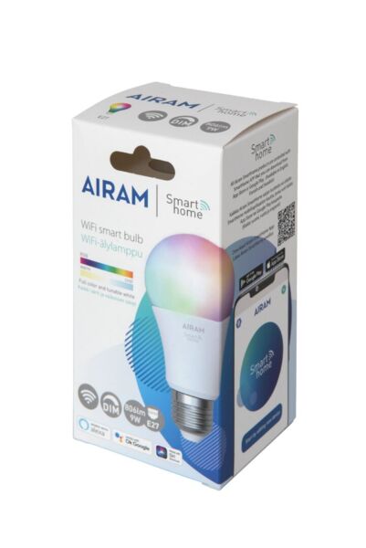 9W, 2700K-6500K, SmartHome RGB, E27, A60, 806lm, 60x118mm, WiFi-Älylamppu Airam