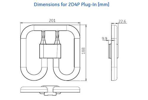 12,5W, 1550lm LED 2D KVG, GR10q 4P, 4000K LED-Schmetterlingslampe für konventionelles Vorschaltgerät Tungsram